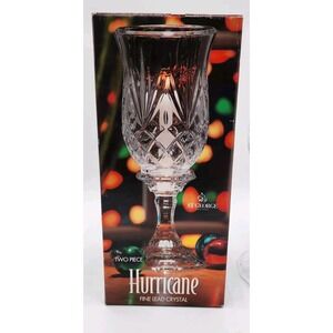 St George Crystal Hurricane 11.5" Two Piece 24% Fine Lead Candle Holder NEW